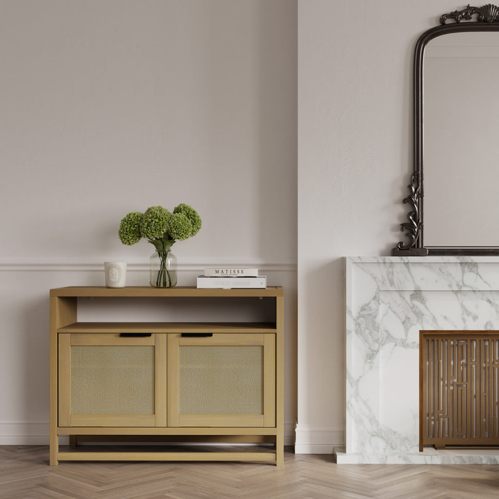 Shore Latte Pine Wood Small Sideboard